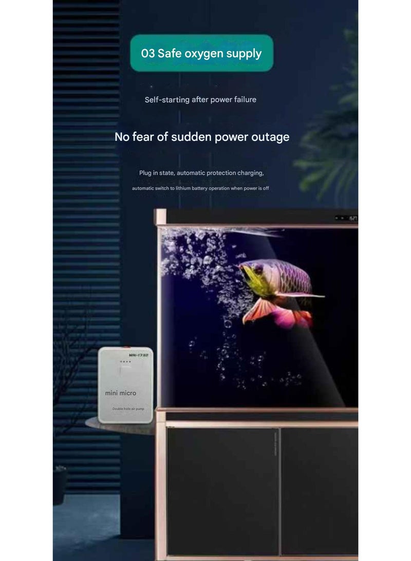 اليكليڤ مضخة أكسجين قابلة للشحن محمولة للصيد / تربية الأسماك، جهاز أكسجين صغير محمول يعمل عبر USB وصامت، للبيع بكثرة على موقع نون في السعودية - Image 4