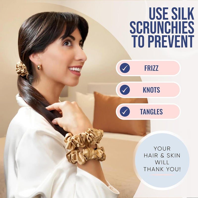 BLISSY Silk Scrunchie (Gold Regular) - Image 4