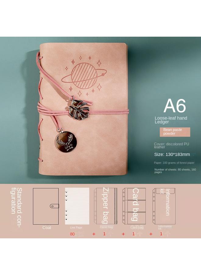 Bluejw A6 Loose-leaf Notebook Simple Ins Style Hand Book Original Japanese Hand Book Suit Girl Cute Student - Image 1