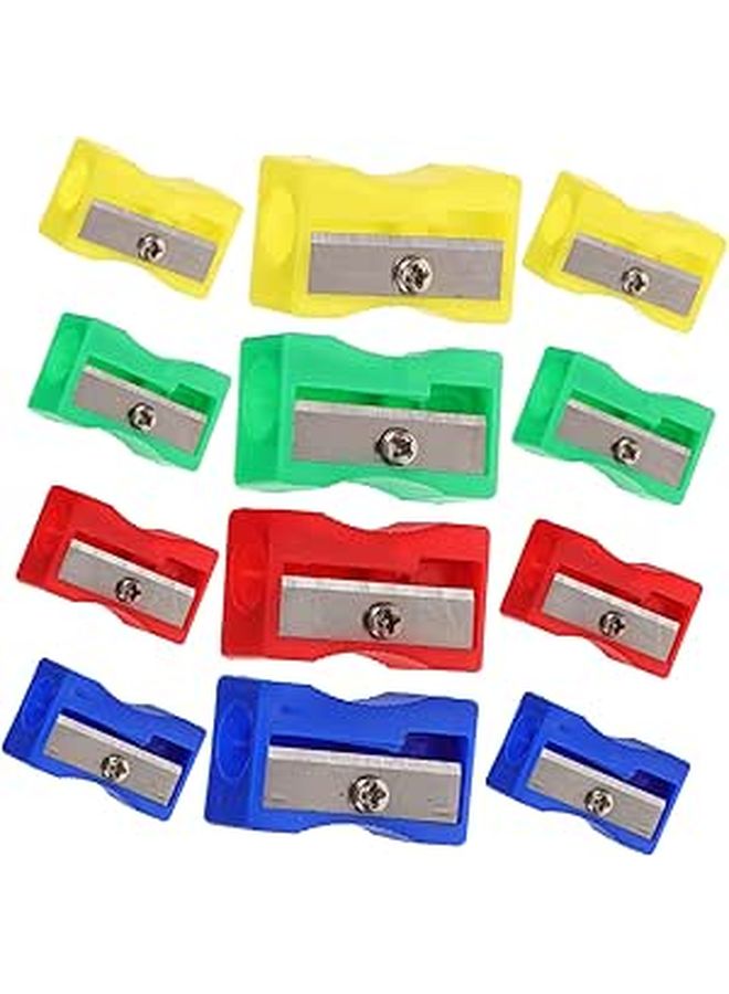 30 Pieces Mini Plastic Pencil Sharpeners Handheld Manual Sharpener Assorted Colors Bulk Easy To Clean Portable Palm Gift - Image 1