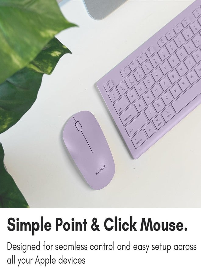 Macally Bluetooth Keyboard and Mouse Combo for Mac, iPad, iPhone - Vibrant iMac Colors - (3 Channels, Rechargeable, Full Size, Emoji Keys) - Mac Mouse and Keyboard Combo Wireless - Purple - Image 5