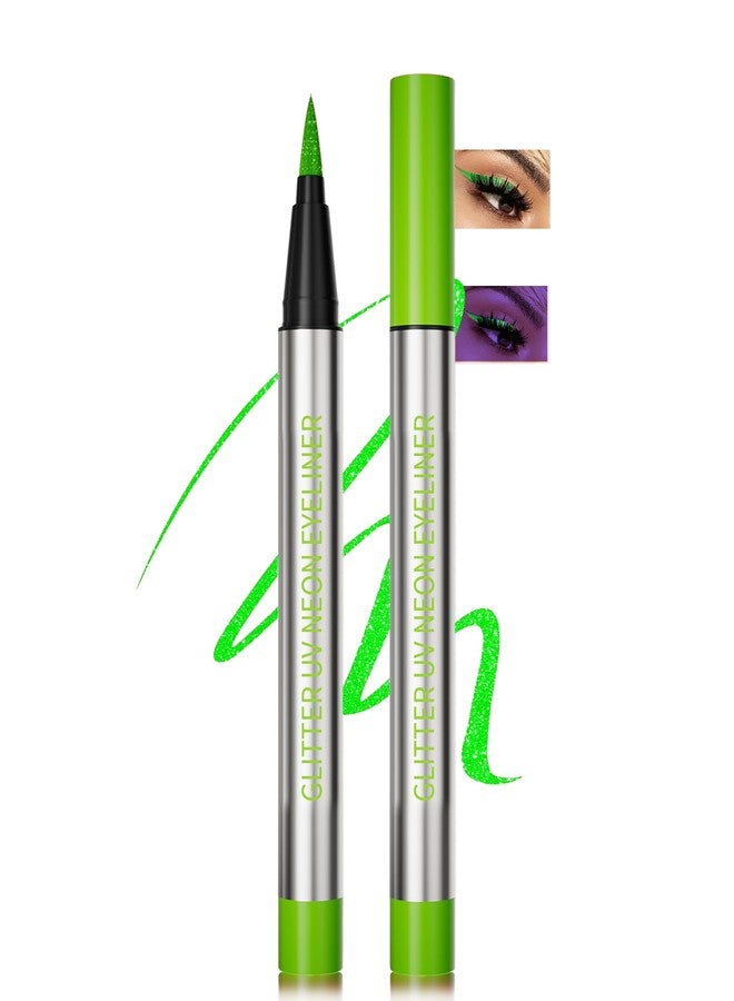 LYSdefeu Glitter UV Neon Eyeliner Pencil, Waterproof Smudge-Proof Green Eye Liner Liquid Pen, High-Pigment Shimmer Eyeliner Pen Long-Lasting Colorful Professional Makeup, Christmas Festival Gift for Women-05 - Image 1