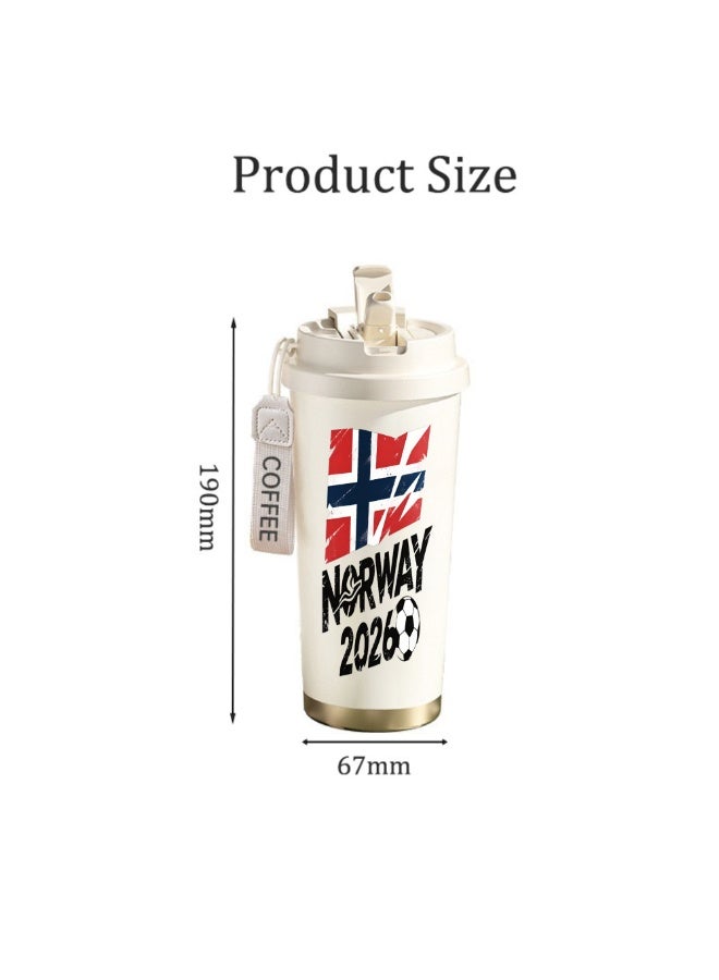 FIFA 520ml World Cup Printed Stainless Steel Insulated Water Bottle Double Wall Vacuum Thermal Flask Leakproof Cup for Hot & Cold Drinks - Image 2