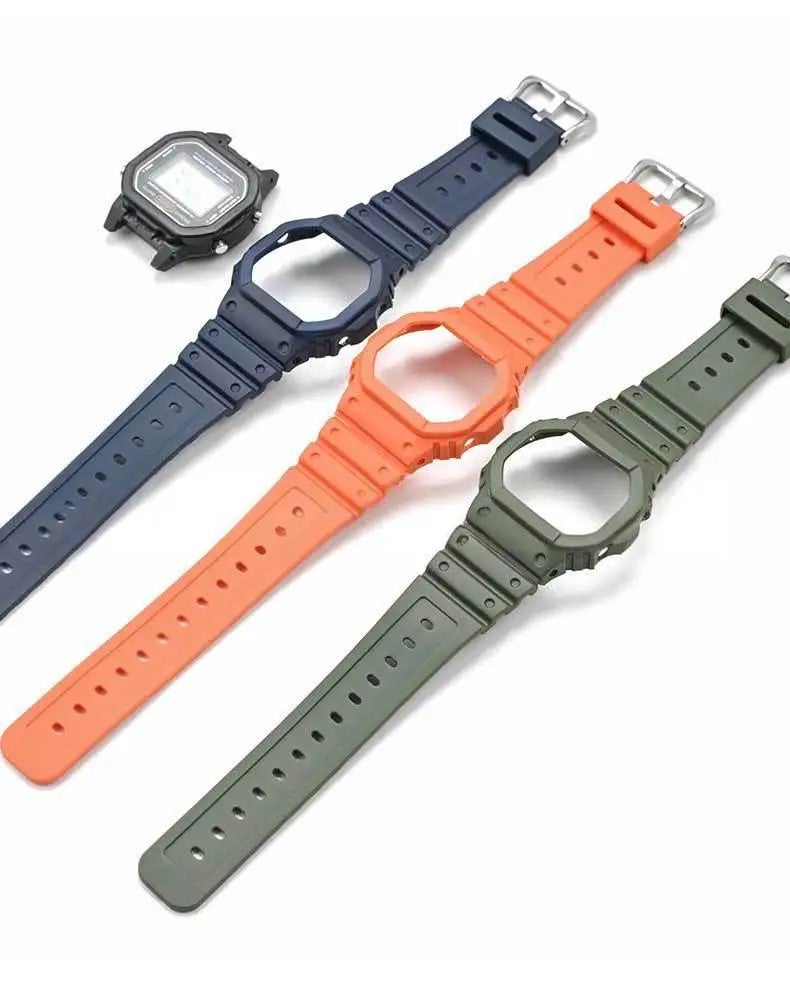 Bluejw Lionorm Sport TPU Watch Band Replacement for Casio DW-5600 G-5600E GW-M5610 – Durable Black Strap Compatible with Casioak Mod Kit, Easy to Replace the Watch Strap - Image 4