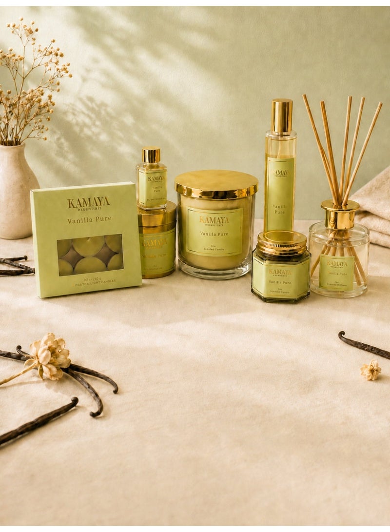 KAMAYA Iris Collection Vanilla Pure Room Spray 100ml | Long lasting Vanilla pure fragrance in clear bottle with gold lid - Image 4