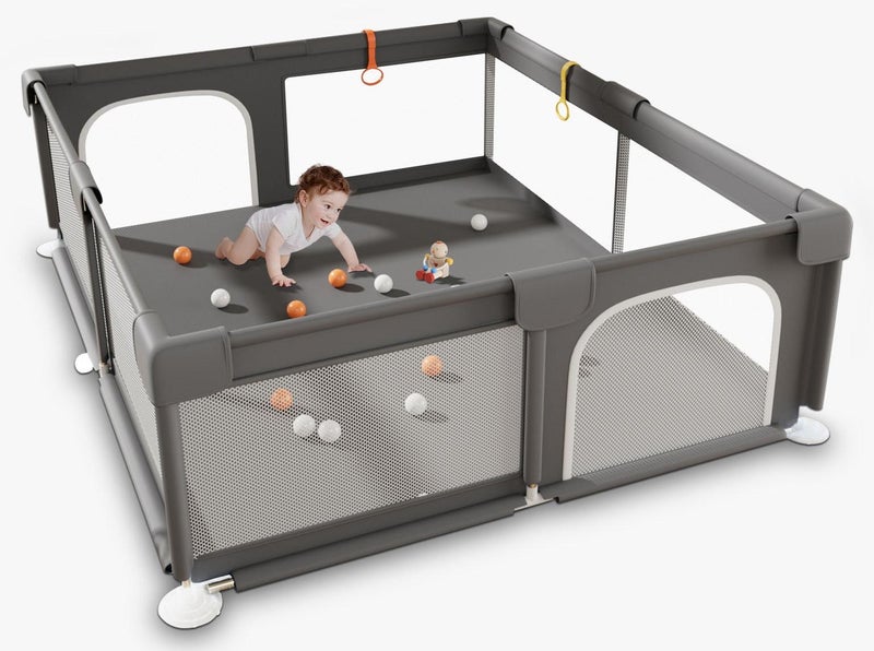 ACPLAY Large Baby Playpen with Breathable Mesh, Sturdy Steel Frame, Zipper Door, Spacious and Secure Indoor Outdoor Play Yard - Image 1