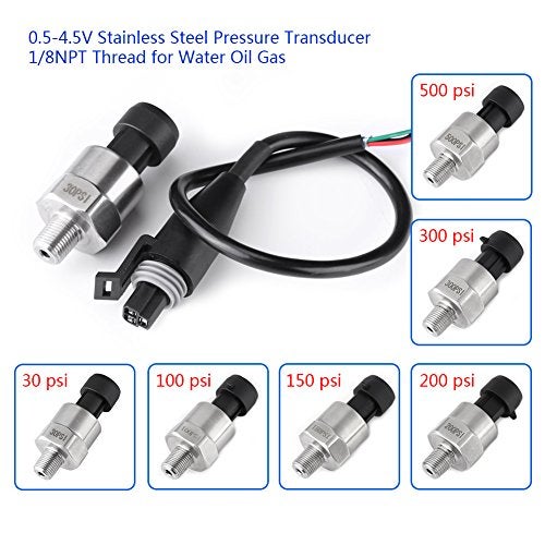 Hilitand Pressure Transducer 100 PSI 1/8" NPT Thread Stainless Steel Pressure Transducer Sender Sensor for Oil Fuel Air Water 100PSI - Image 5