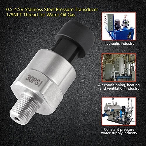 Hilitand Pressure Transducer 100 PSI 1/8" NPT Thread Stainless Steel Pressure Transducer Sender Sensor for Oil Fuel Air Water 100PSI - Image 3