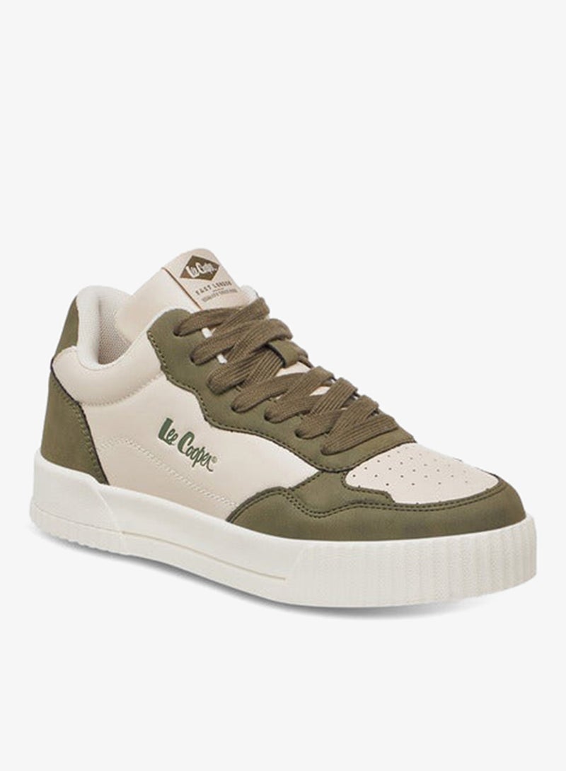 Lee Cooper Women's Logo Detail Sneakers with Lace-Up Closure - Image 2