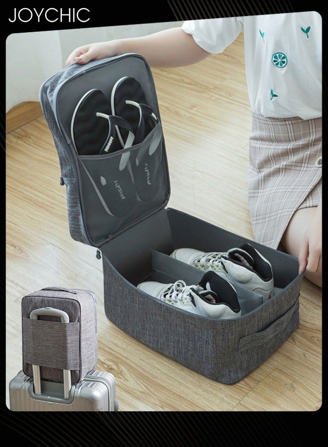 Joychic Shoe Bags for Travel Holds 3 Pair of Shoes Storage Organizer Travel Bag for Packing Travel Essentials for Flying Carry on Luggage Travel Accessories Grey  - Image 1