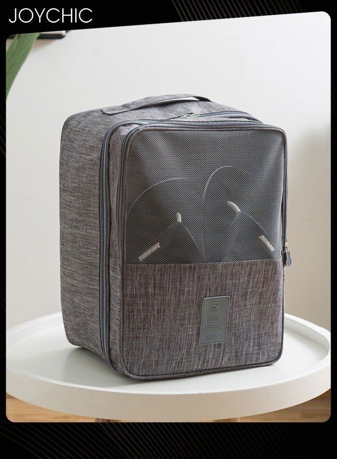 Joychic Shoe Bags for Travel Holds 3 Pair of Shoes Storage Organizer Travel Bag for Packing Travel Essentials for Flying Carry on Luggage Travel Accessories Grey  - Image 2