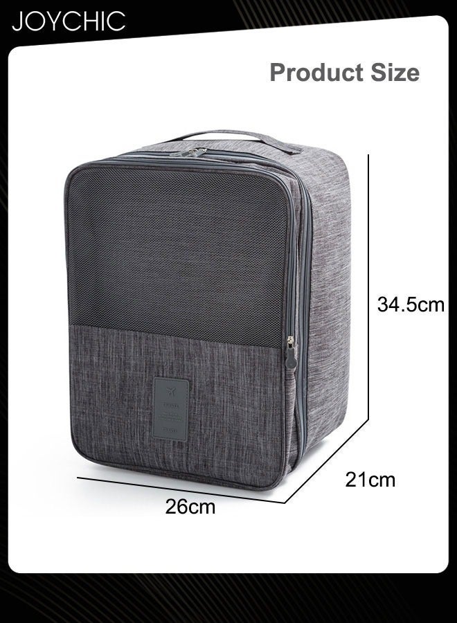 Joychic Shoe Bags for Travel Holds 3 Pair of Shoes Storage Organizer Travel Bag for Packing Travel Essentials for Flying Carry on Luggage Travel Accessories Grey  - Image 5