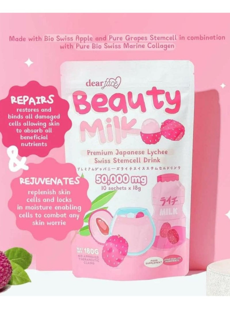 dear face Beauty Milk Premium Japanese Lychee Swiss Stemcell Drink  - Image 4
