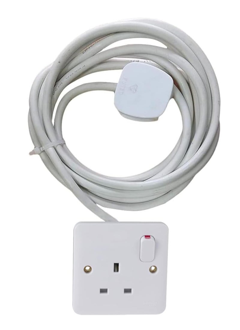 RACO - RACO Socket Extension Board | Heavy-Duty Cable Power Cord 13A Plug 220-250V Socket | Ideal for Various Indoor and Outdoor Uses, Single Socket UK - Image 1