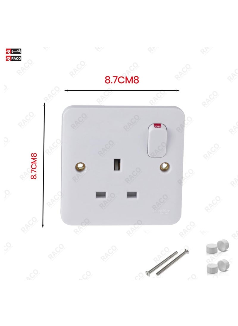 RACO - RACO Socket Extension Board | Heavy-Duty Cable Power Cord 13A Plug 220-250V Socket | Ideal for Various Indoor and Outdoor Uses, Single Socket UK - Image 1
