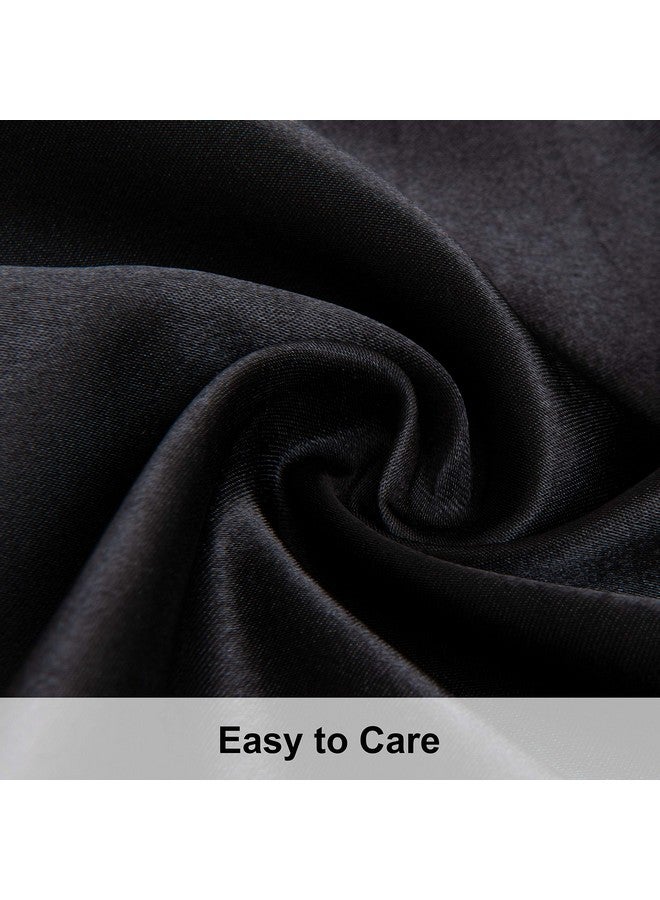 NTBAY 2 Pack Satin Standard Pillowcases for Hair and Skin, Luxurious and Silky Pillow Cases with Envelope Closure, 20x26 Inches, Black - Image 2