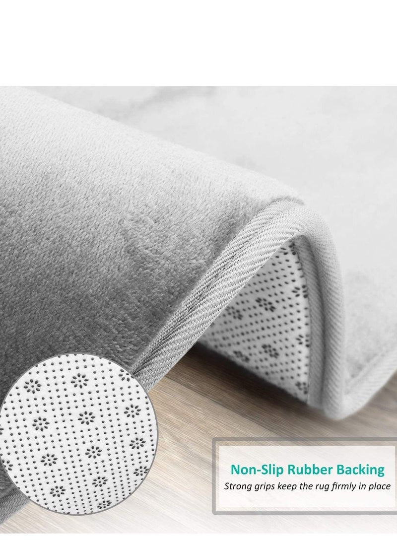 MIXDE - Bathroom Rugs, Velvet Memory Foam Bath Mat, Non-Slip Bath Rugs, Machine Wash, Dries Quickly, Ultra Soft Plush Bath Mats for Bathroom, 3 Piece Set (Gray) - Image 1