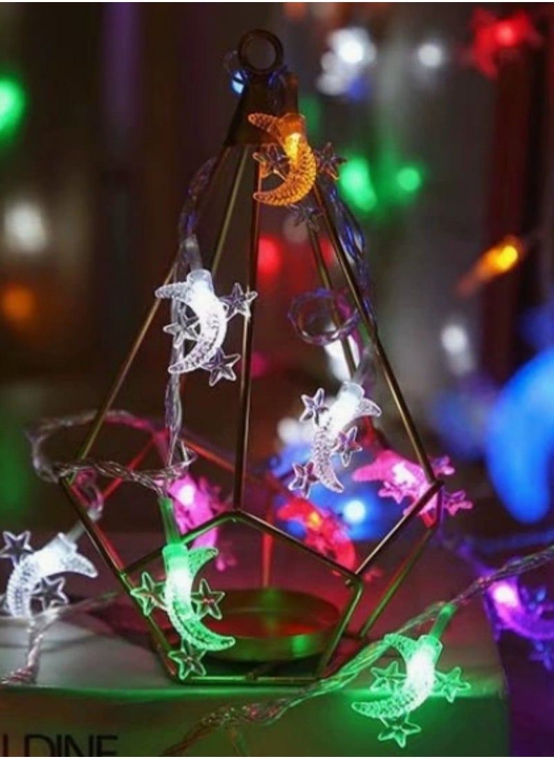 Generic Ramadan Decoration Star Moon Light String with Remote Control, 80 LEDs 10m Ramadan Light Battery Box Powered 8 Modes Ramadan Decoration for Home, Curtain, Outdoor, Party (Colorful)  - Image 3