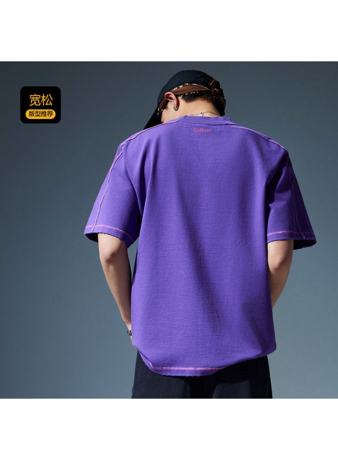 Cabbeen Short Sleeve Men's T-shirt Creative Graffiti Logo Casual Summer Short Sleeve T-shirt Men's Wear - Image 5
