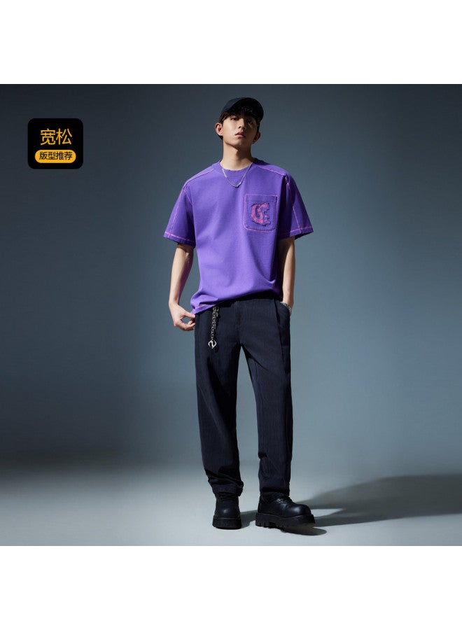 Cabbeen Short Sleeve Men's T-shirt Creative Graffiti Logo Casual Summer Short Sleeve T-shirt Men's Wear - Image 3