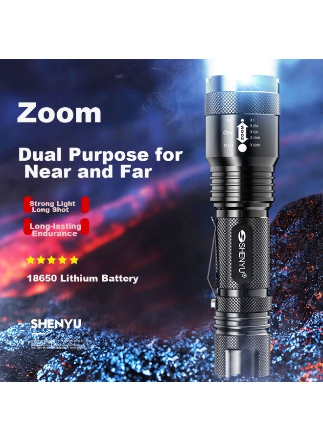 Shenyu Flashlight, High-power Handheld Torch, Compact Mini Zoomable Long-range Ultra-durable Super Bright Outdoor Cycling Light - Image 1