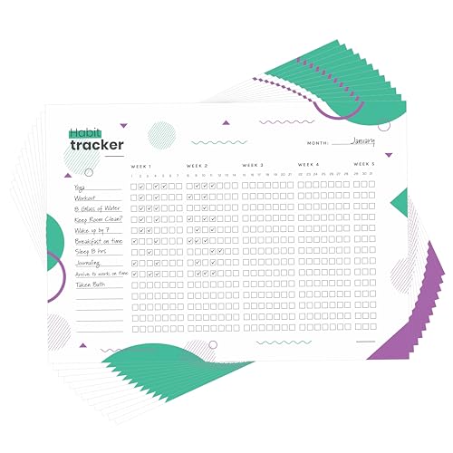 Kelenate® (Rectangle) Habit Tracker Calendar - Inspirational Habit Journal - 12 Sheets Daily Habit Tracker Journal and Goal Board - Motivational Goal Journal - Great Tool For Productivity And Workout (Design-27) - Image 3