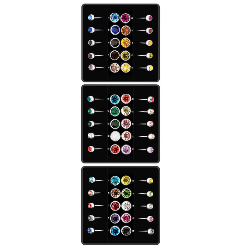 OMAIGAR Belly Button Rings 30 Pieces, Surgical Stainless Steel Belly Rings for Women with Colorful Crystal Diamonds, Body Piercing Navel Ring as Ideal Jewelry Set - Image 1