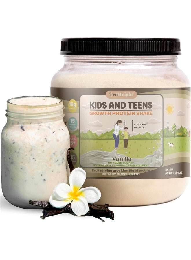 TruHeight Growth Protein Shake Ages 5+ (Vanilla) - Pediatric Recommended - Clinically Proven Nutrients, Vitamins, & Minerals for Kids, Teens & Young Adults - Immune Support, Powder Shakes & Snacks - Image 1