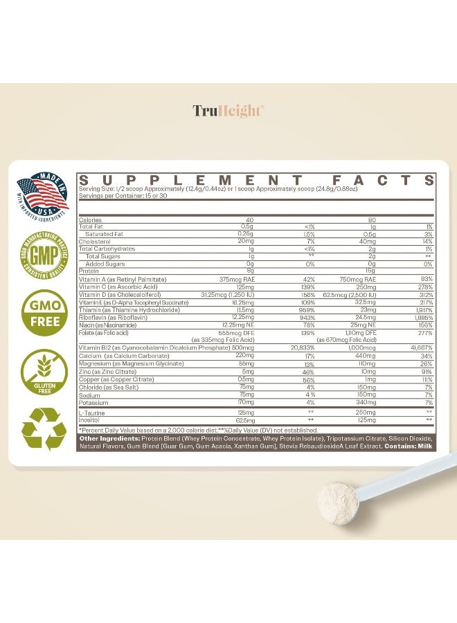 TruHeight Growth Protein Shake Ages 5+ (Vanilla) - Pediatric Recommended - Clinically Proven Nutrients, Vitamins, & Minerals for Kids, Teens & Young Adults - Immune Support, Powder Shakes & Snacks - Image 5