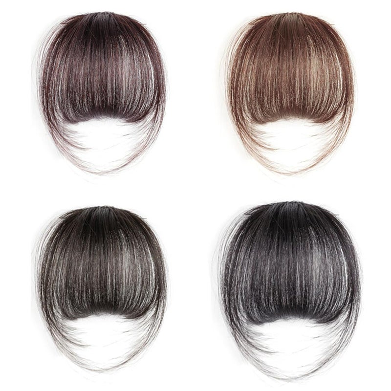 Synthetic Faux Bangs Extension Fluffy Washable Reusable Decorative Fashion Hair Natural, Brownish Black98 - Image 5