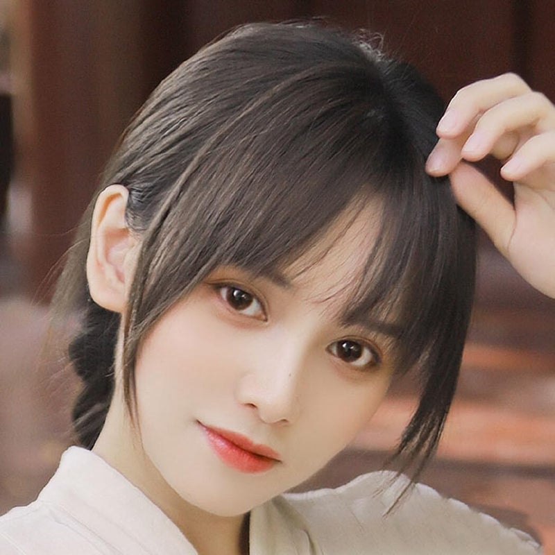Synthetic Faux Bangs Extension Fluffy Washable Reusable Decorative Fashion Hair Natural, Brownish Black98 - Image 3