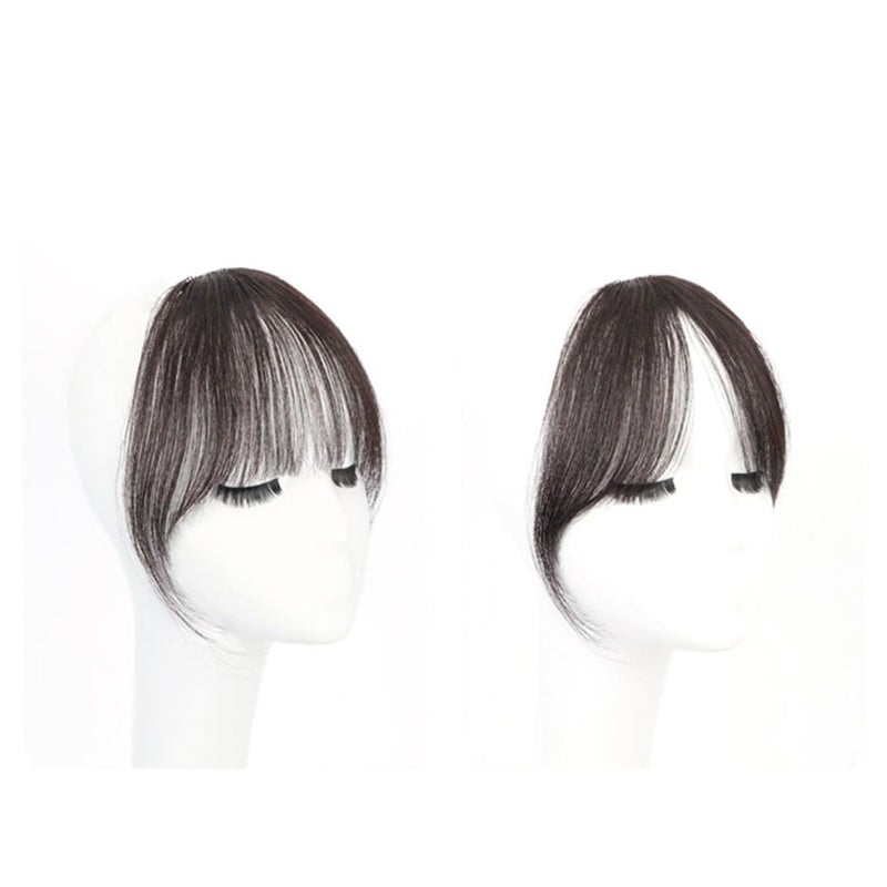 Synthetic Faux Bangs Extension Fluffy Washable Reusable Decorative Fashion Hair Natural, Brownish Black98 - Image 4