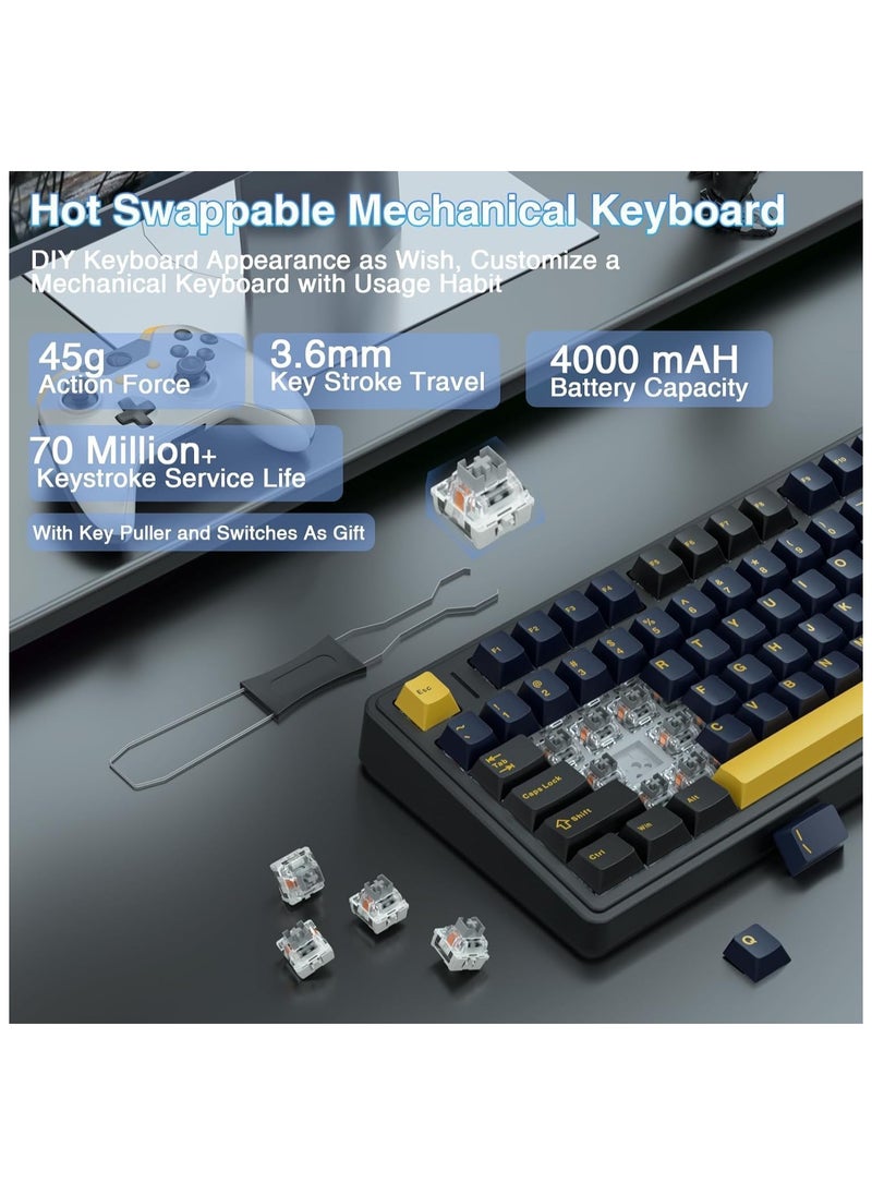 AULA F75 75% Wireless Mechanical Keyboard,Gasket Hot Swappable Custom Keyboard,Pre-lubed Greywood Switches RGB Backlit Gaming Keyboard,2.4GHz/Type-C/BT5.0 Mechanical Keyboard (Gray wood switch v3 Cool Black) - pzsku/Z737C85516C776793CC81Z/45/_/1733041704/a02a10db-b663-4cbe-81b1-1d0fc5067ae7