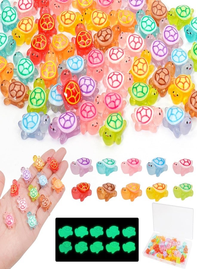 Soarly 50 PCS Mini Luminous Resin Sea Turtles for - Mini Resin Animals Miniature Figures for Fairy Garden Micro Landscaping Dollhouse Home Decor Crafts - Image 1