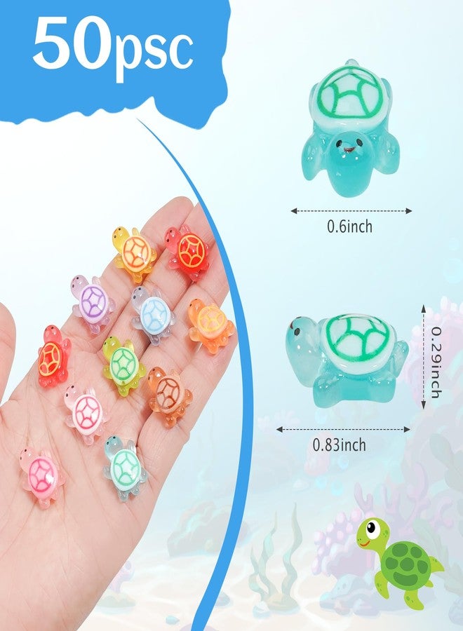 Soarly 50 PCS Mini Luminous Resin Sea Turtles for - Mini Resin Animals Miniature Figures for Fairy Garden Micro Landscaping Dollhouse Home Decor Crafts - Image 2