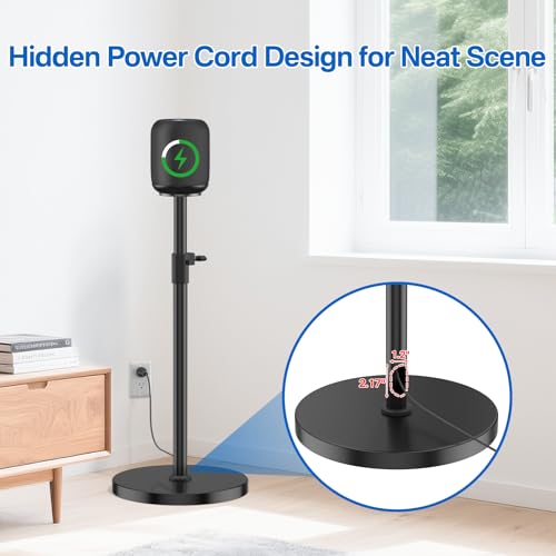 Yibracki 2 Pack Height Adjustable Speaker Stand for Homepod 1 and Homepod 2 Stand Built-in Cable Management - Heavy-Duty Floor Speaker Stands for HomePod 1st and 2nd Generation Speakers Easy to Install, Black - Image 4