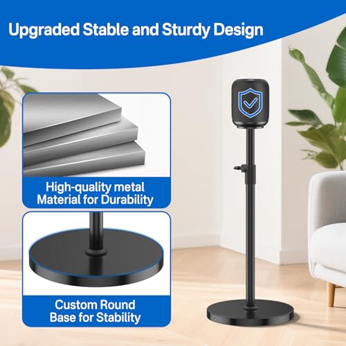 Yibracki 2 Pack Height Adjustable Speaker Stand for Homepod 1 and Homepod 2 Stand Built-in Cable Management - Heavy-Duty Floor Speaker Stands for HomePod 1st and 2nd Generation Speakers Easy to Install, Black - Image 5