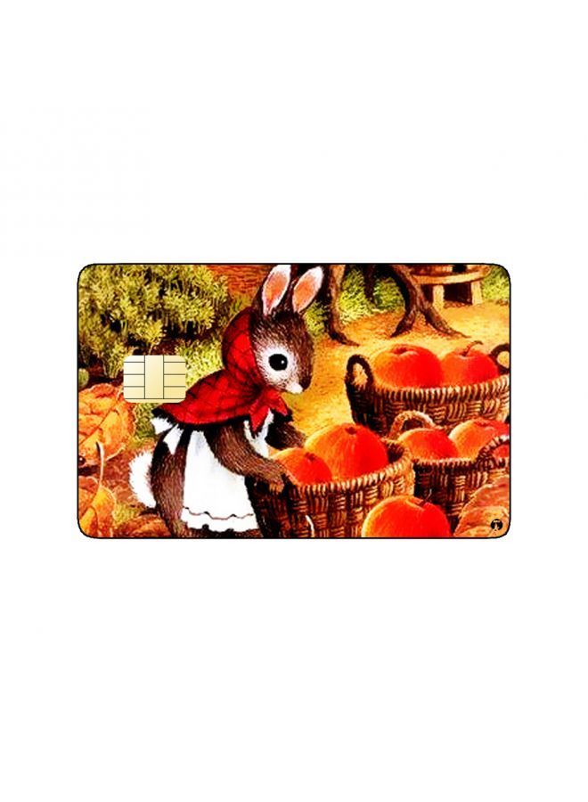RKN PRINTED BANK CARD STICKER Cute Rabbit Village Vintage Art - Image 1