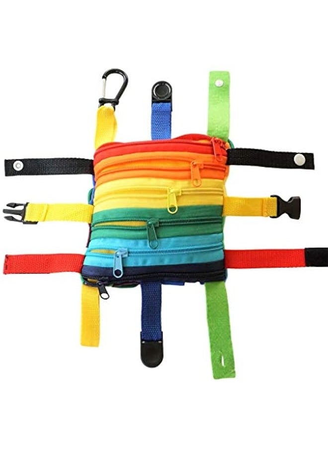 DURKU - Sensory Fine Motor Development Toy - Buckle Pillow for OT Therapy, Threading, Counting, Latches, and Zipper Skills - Image 1