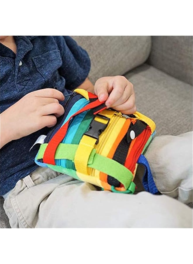 DURKU - Sensory Fine Motor Development Toy - Buckle Pillow for OT Therapy, Threading, Counting, Latches, and Zipper Skills - Image 1