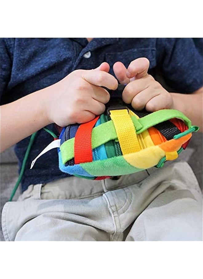DURKU - Sensory Fine Motor Development Toy - Buckle Pillow for OT Therapy, Threading, Counting, Latches, and Zipper Skills - Image 1