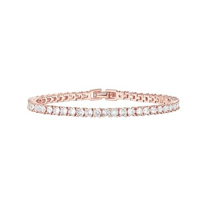 PAVOI 14K Gold Plated 3mm Cubic Zirconia Classic Tennis Bracelet | Gold Bracelets for Women