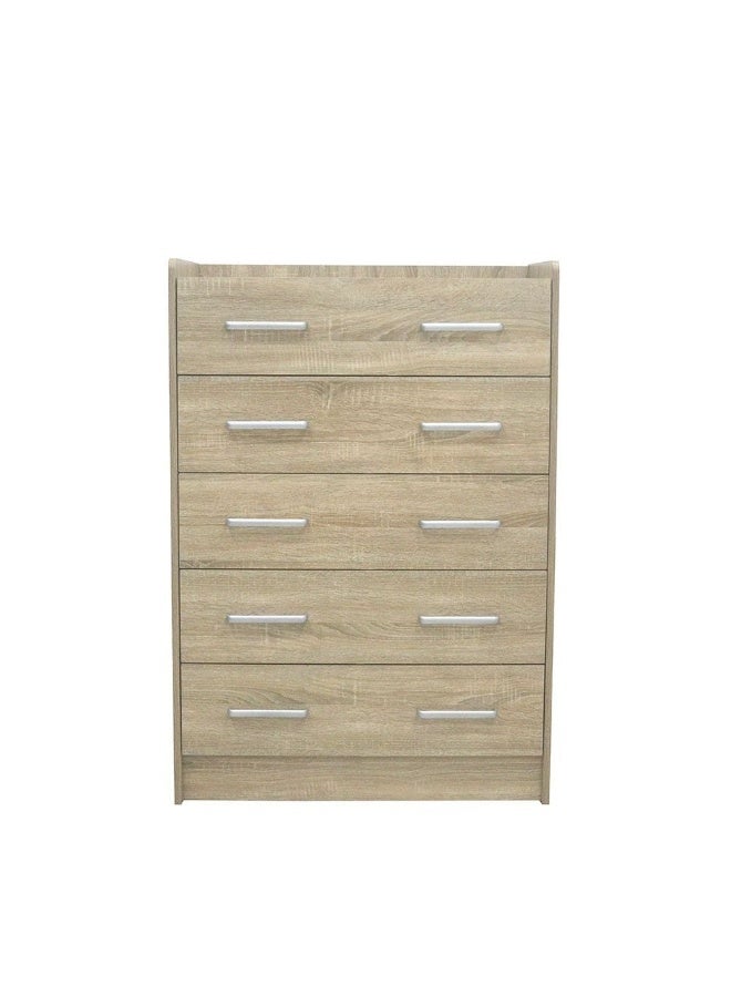 DANUBE HOME صدر 5 أدراج فاخرة - خزانة أدراج لغرفة المعيشة - أثاث غرفة نوم حديث وبسيط - خزانة تخزين حائط - بلوط سونوما الفرنسي - Image 3