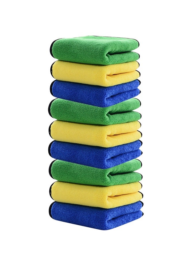 9 PCS تجفيف السيارات مناشف ميكروليفية متعددة الألوان 30*40 سم - Image 1