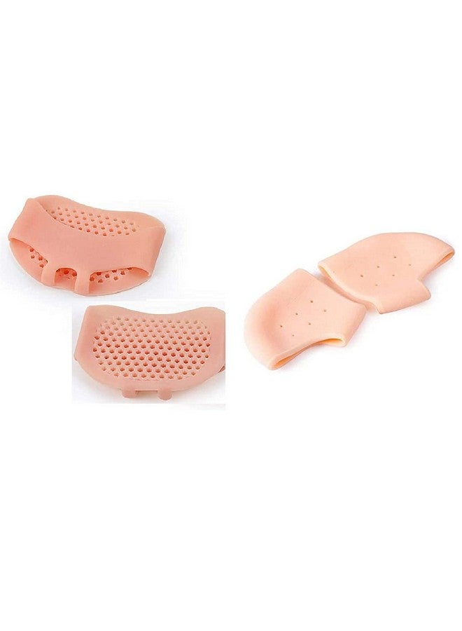DAZVI Anti-Crack Full Length Silicone Moisturizing Heel Pads Socks Silicone Gel Pad Foot + Toe + Heel Pain Relief Cracks Foot Care Protector Pedicure Support for Men and Women Beige - Image 4