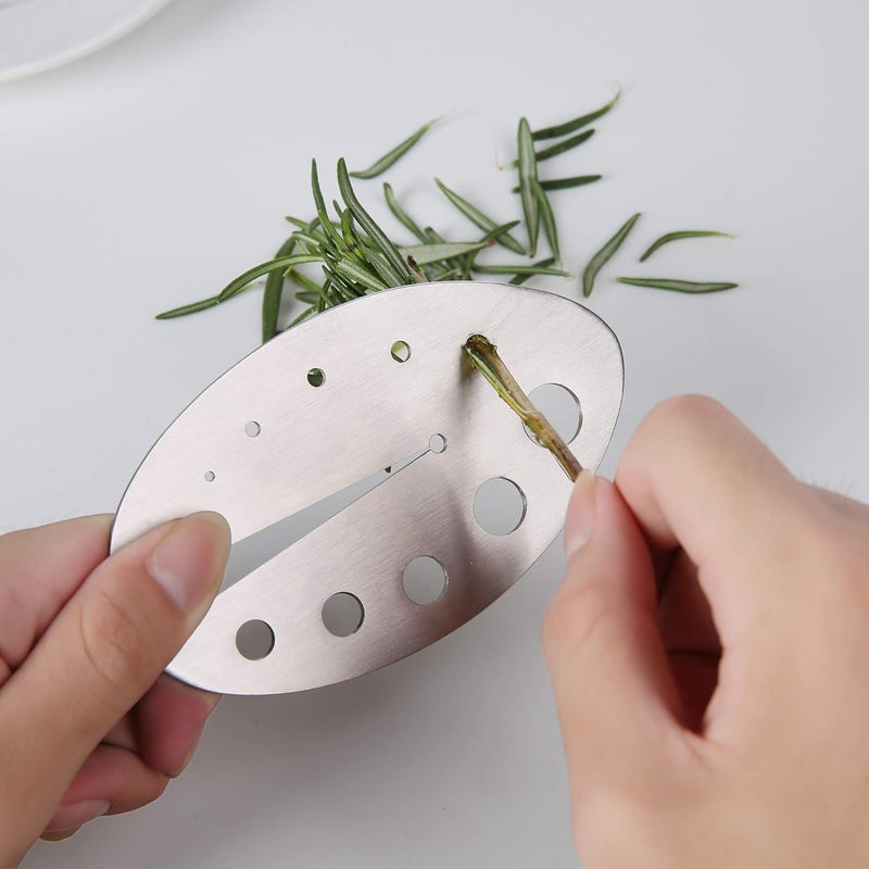 DOMG Herb Stripper Tool, Stainless Steel Herb Leaf Zipper for Kale, Chard, Collard Greens, Rosemary and Thyme - Image 4