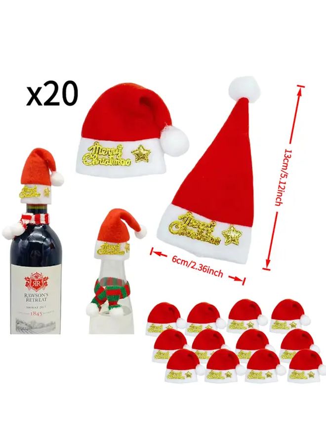 Mini Bottle Santa Hat Christmas Decorations Durable Felt Material Handmade Craft Supplies For Halloween Parties Photography Props - Image 2