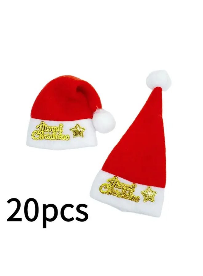 Mini Bottle Santa Hat Christmas Decorations Durable Felt Material Handmade Craft Supplies For Halloween Parties Photography Props - Image 1