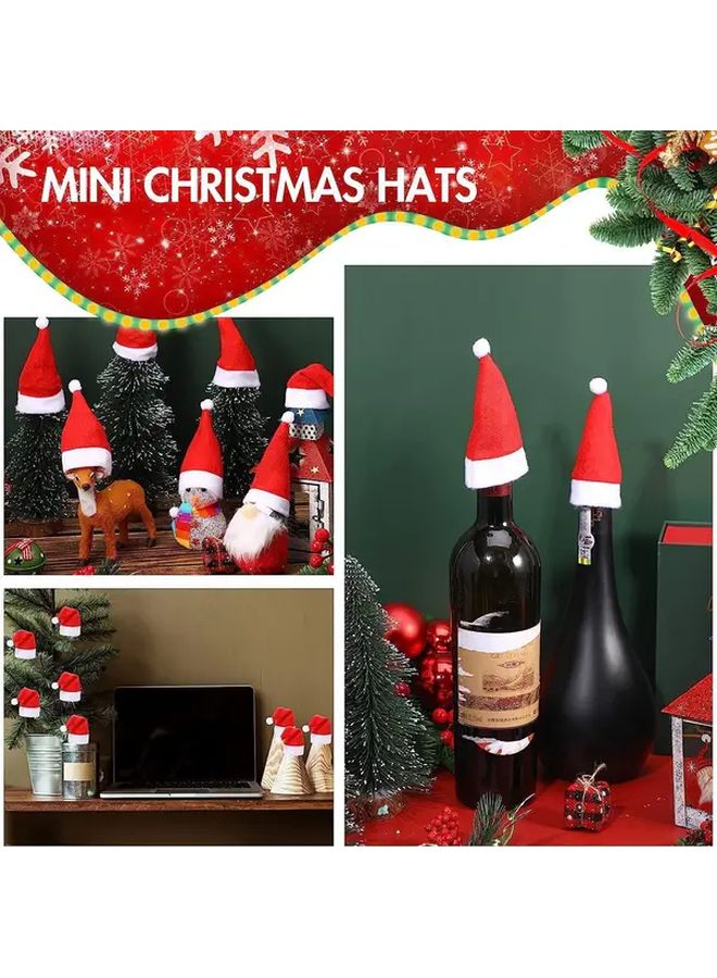 Mini Bottle Santa Hat Christmas Decorations Durable Felt Material Handmade Craft Supplies For Halloween Parties Photography Props - Image 4