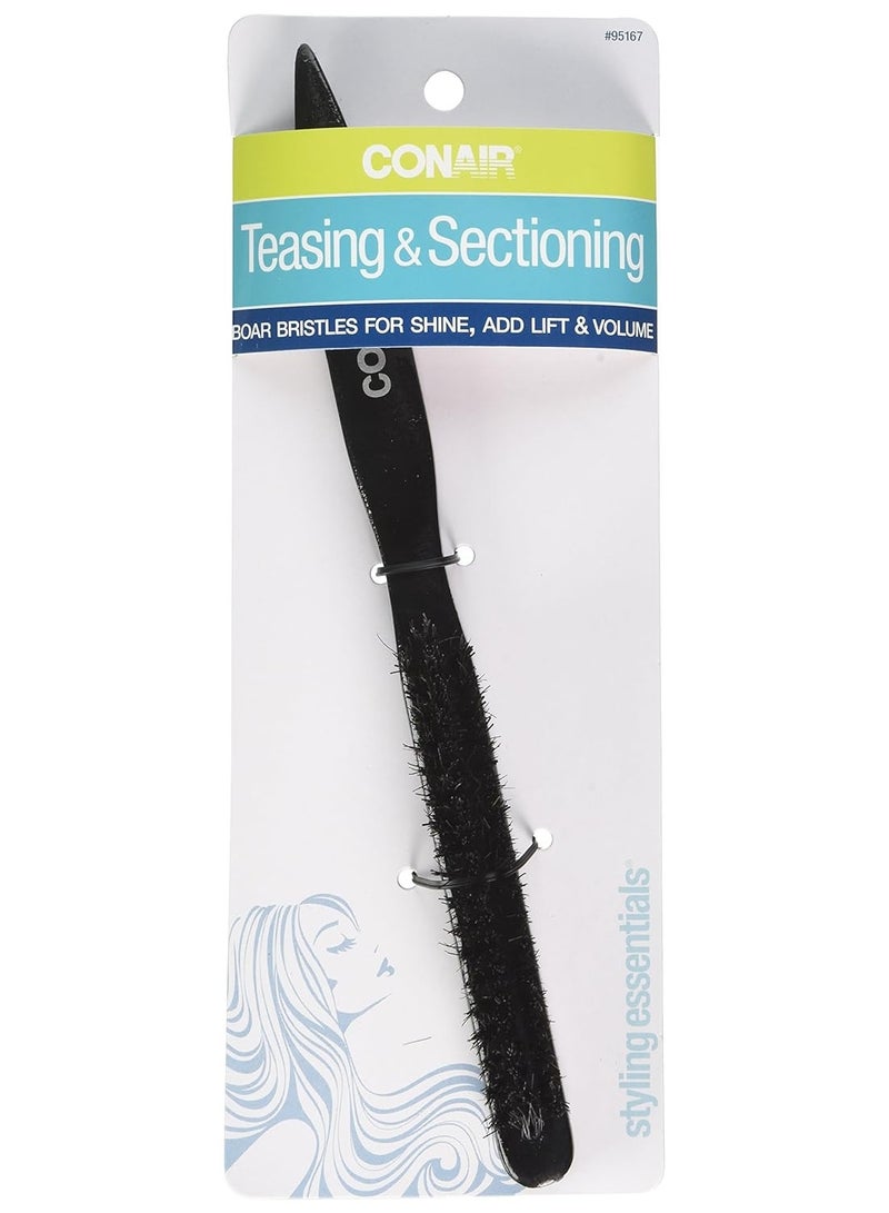Conair Slim Teasing Hair Brush, Mixed Boar Bristle - Image 2